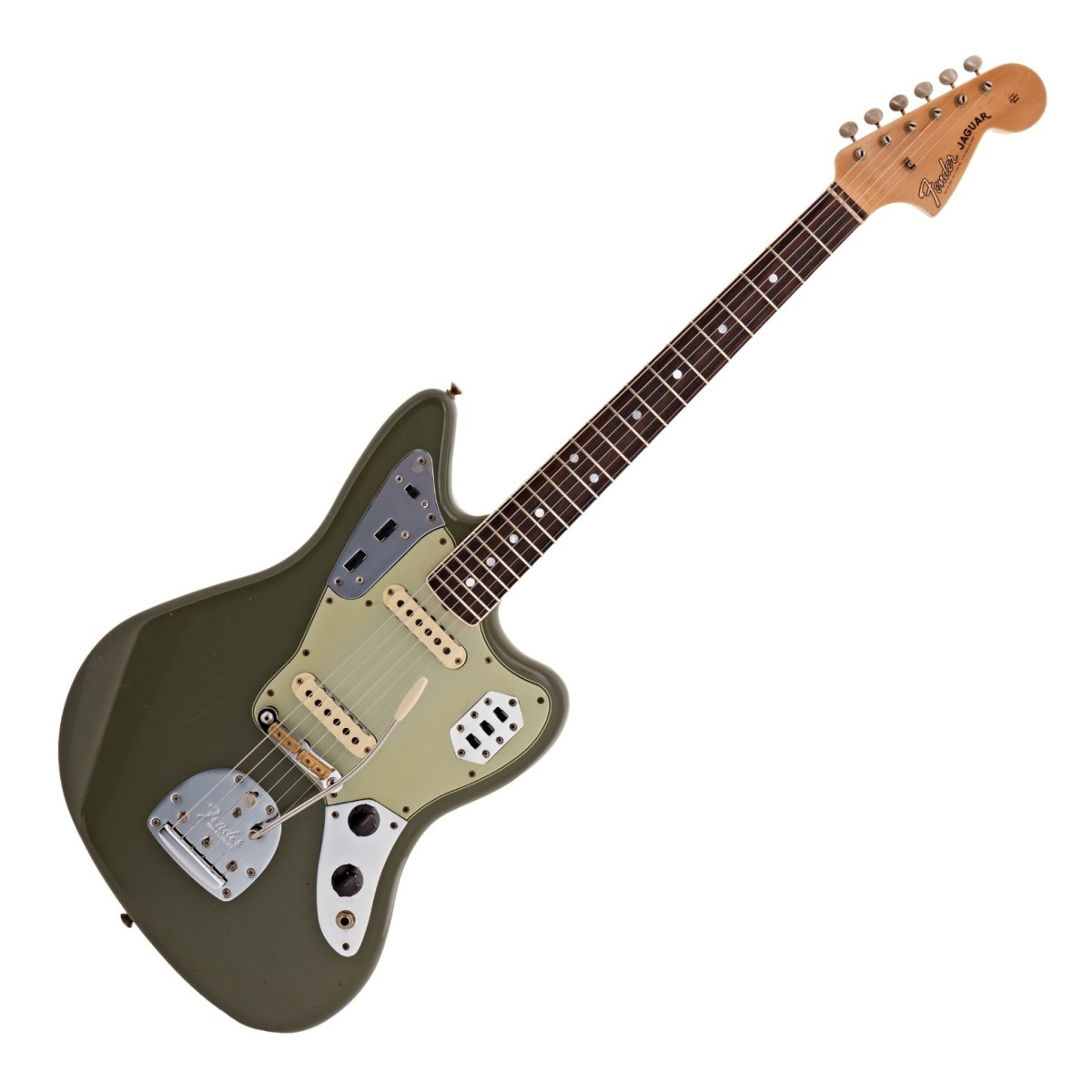 Fender Custom Shop 1965 Jaguar Journeyman Relic 3A RW Super Faded Olive Green Metallic - Image 1