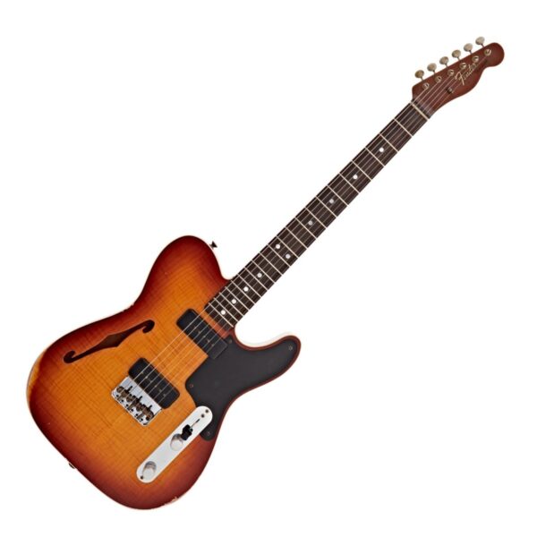 Fender Custom Shop Artisan Dual P90 Flame Maple Top Tele Relic 3A RW Aged Tobacco Sunburst - Image 1