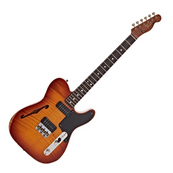 Fender Custom Shop Artisan Dual P90 Flame Maple Top Tele Relic 3A RW Aged Tobacco Sunburst - Image 1