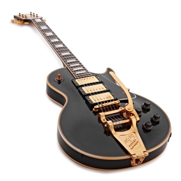 Gibson Custom 1957 Les Paul Custom Reissue 3-Pickup Bigsby Light Aged Ebony #751270 - Image 3