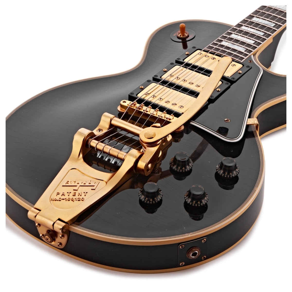 Gibson Custom 1957 Les Paul Custom Reissue 3-Pickup Bigsby Light Aged Ebony #751270 - Image 4