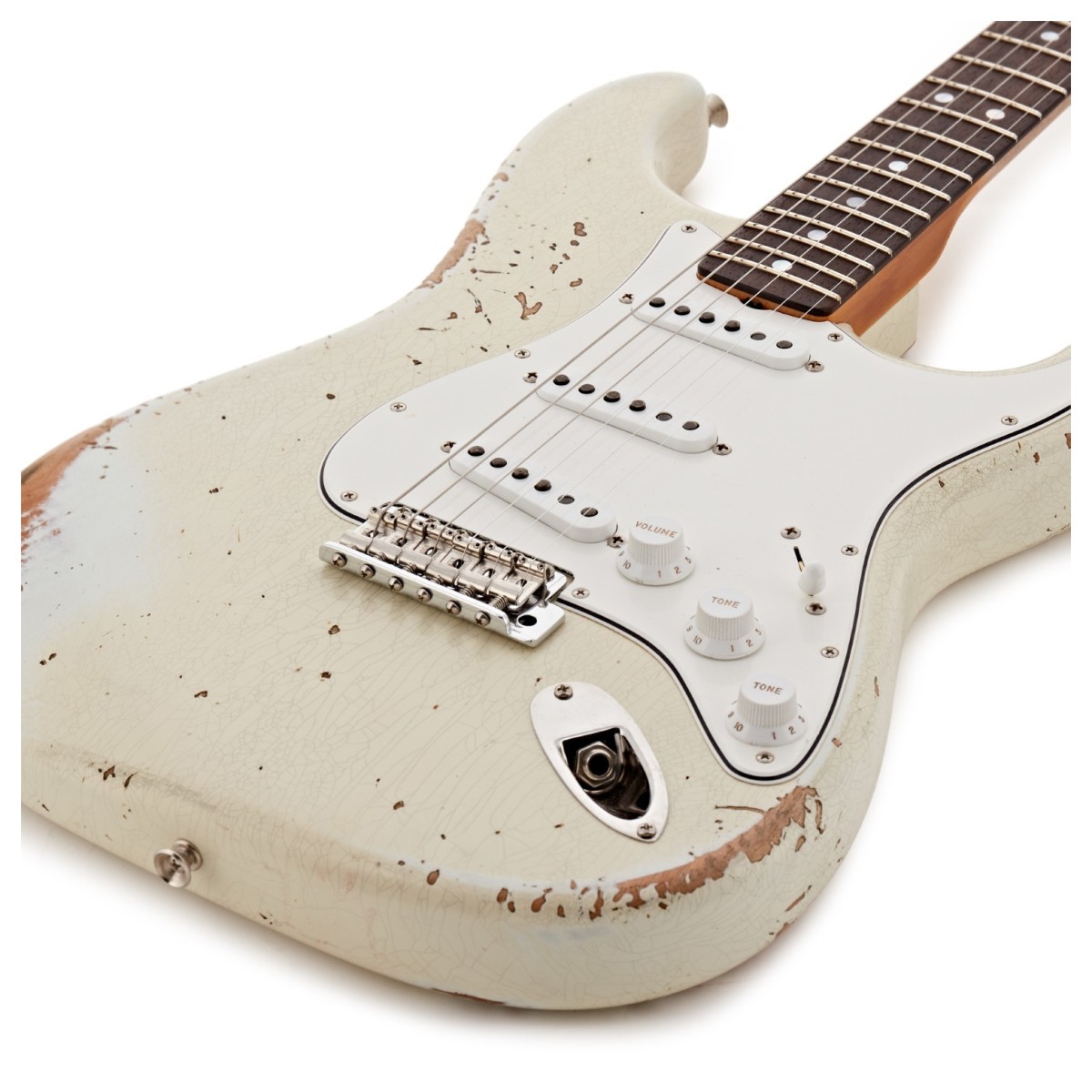 Fender Custom Shop Limited Edition 65 Strat Heavy Relic w/ CC Hardware Aged Olympic White - Image 4