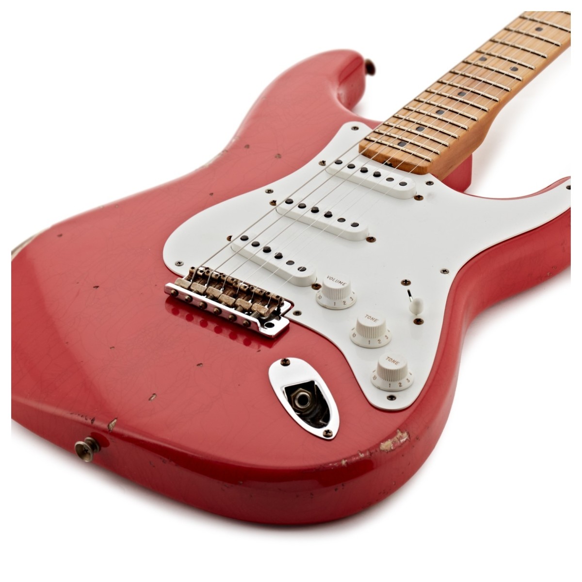 Fender Custom Shop Special Edition 58 Compound Radius Stratocaster Relic Aged Fiesta Red - Image 4