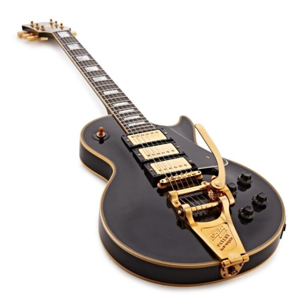 Gibson Custom 1957 Les Paul Custom Reissue 3-Pickup Bigsby Light Aged Ebony #751224 - Image 3