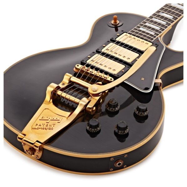 Gibson Custom 1957 Les Paul Custom Reissue 3-Pickup Bigsby Light Aged Ebony #751224 - Image 4