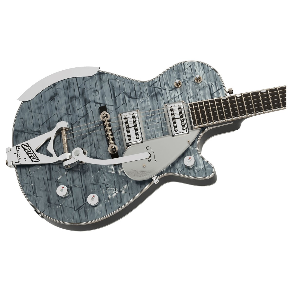 Gretsch G6134T-58 Limited Edition Penguin with String-Thru Bigsby Light Blue Pearl - Image 2