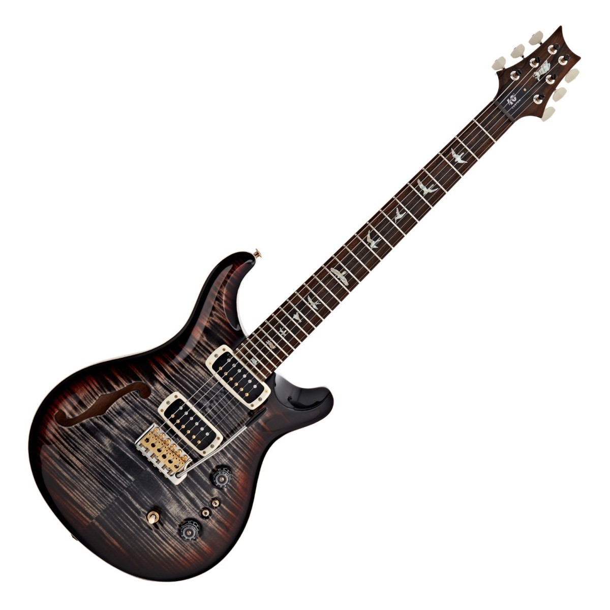 PRS Custom 24-08 Semi-Hollow 10-Top Charcoal Cherry Burst #0407888 - Image 1