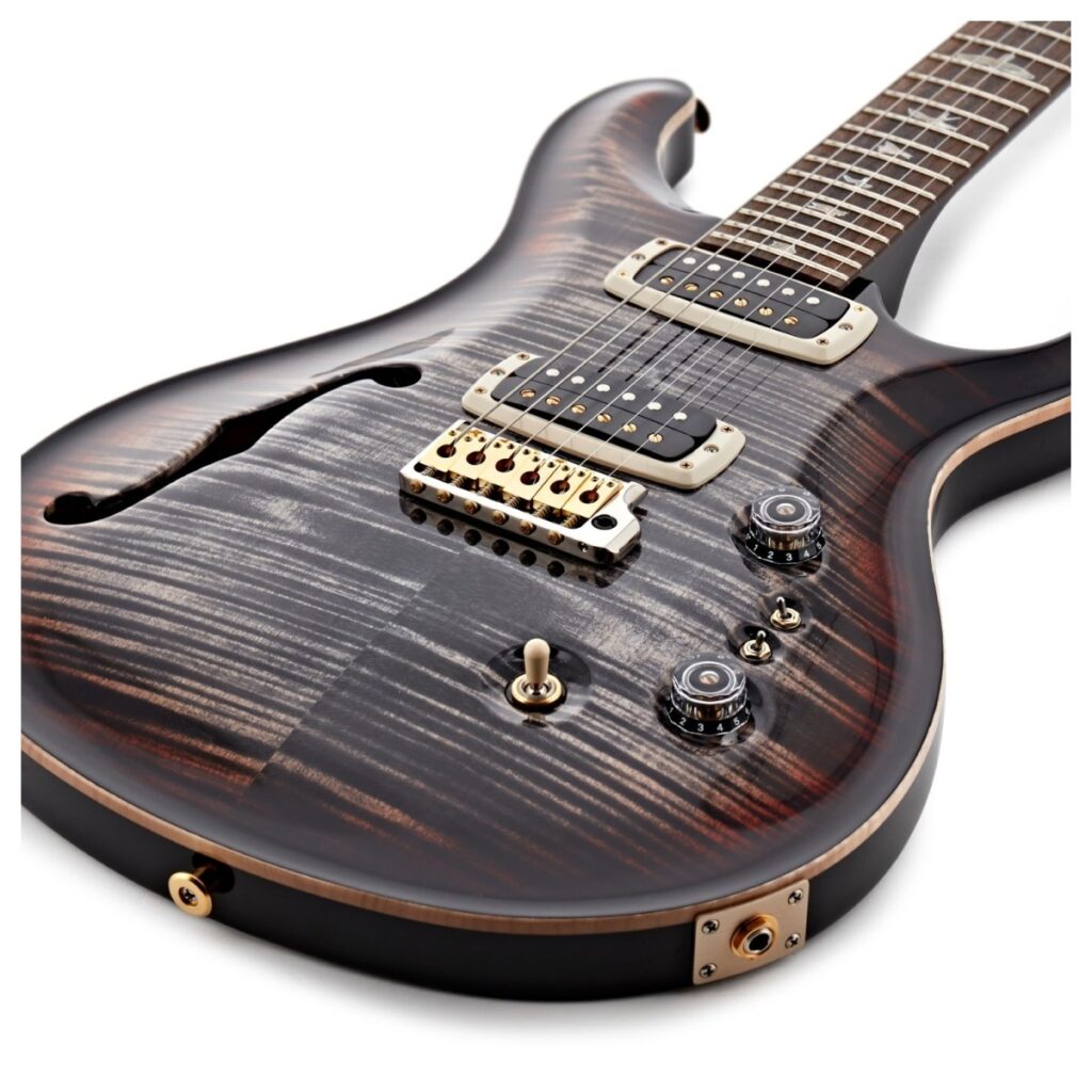 PRS Custom 24-08 Semi-Hollow 10-Top Charcoal Cherry Burst #0407888