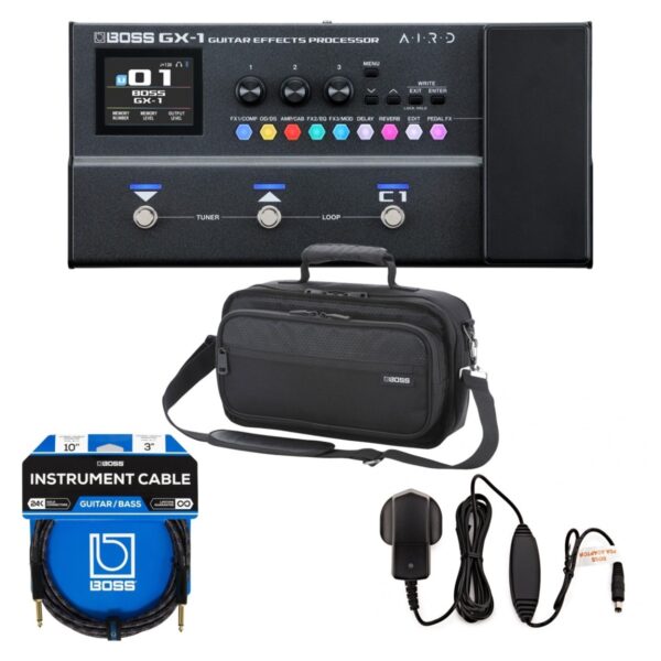 Boss GX-1 Compact Multi Effects Processor Bundle