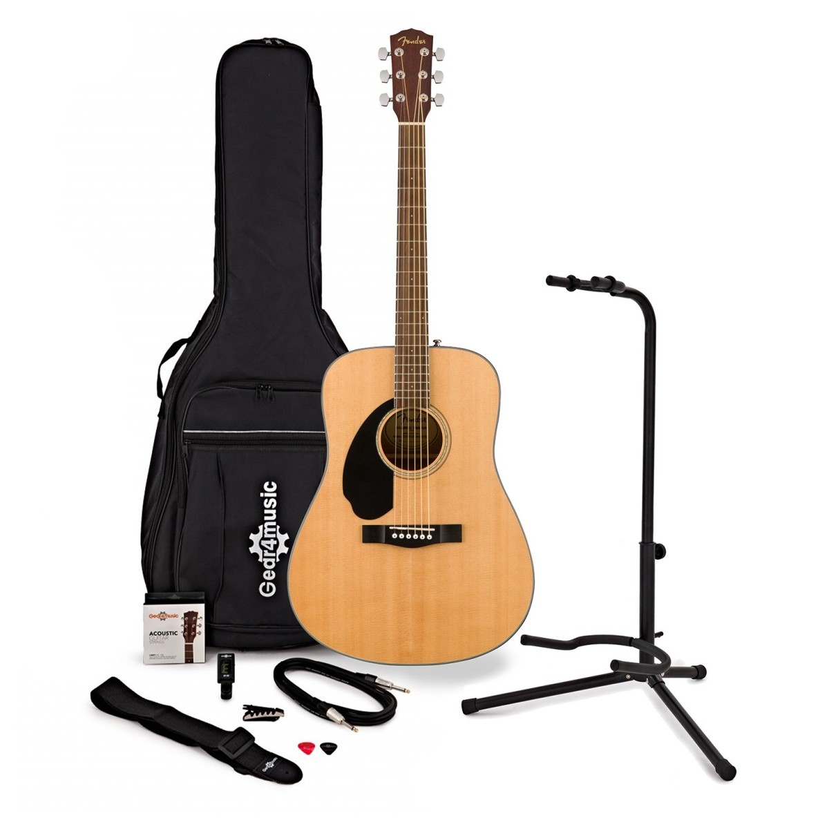 Fender CD-60S Left Handed Acoustic Natural with Accessory Pack Build Your Own Bundle