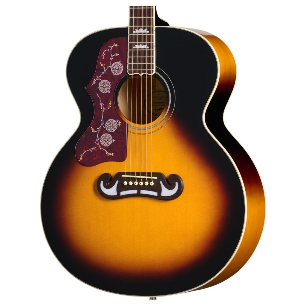 Epiphone J-200 Studio Left Handed Vintage Sunburst