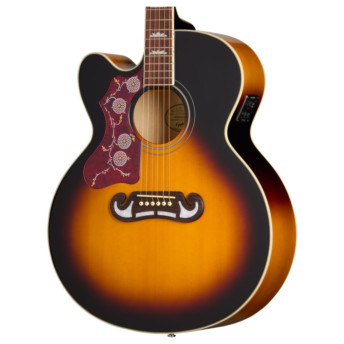 Epiphone J-200 Studio EC Left Handed Vintage Sunburst
