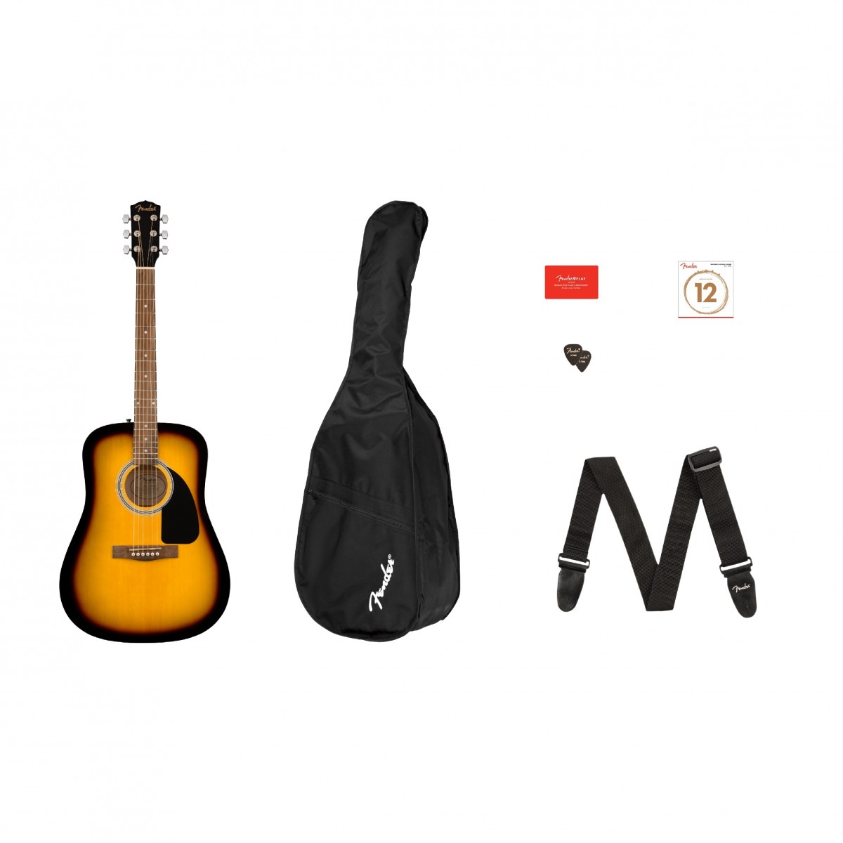 Fender FA-115 Acoustic Dreadnought Pack Sunburst and a Free 90-Day Subscription to Fender Play