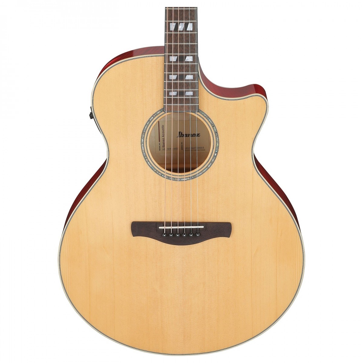 Ibanez AE170 Natural Top Transparent Red Back and Sides