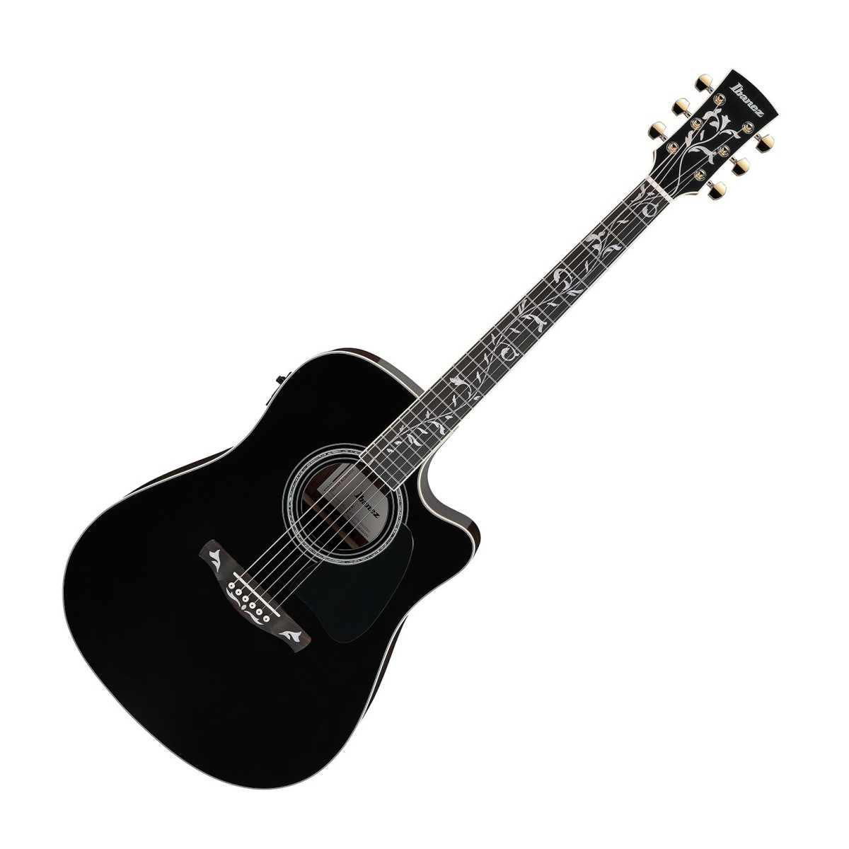 Ibanez AW391RCE Black High Gloss Top Natural High Gloss Back and Sides