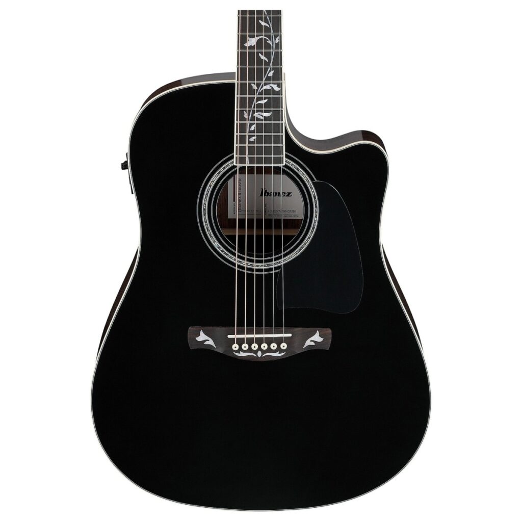 Ibanez AW391RCE Black High Gloss Top Natural High Gloss Back and Sides