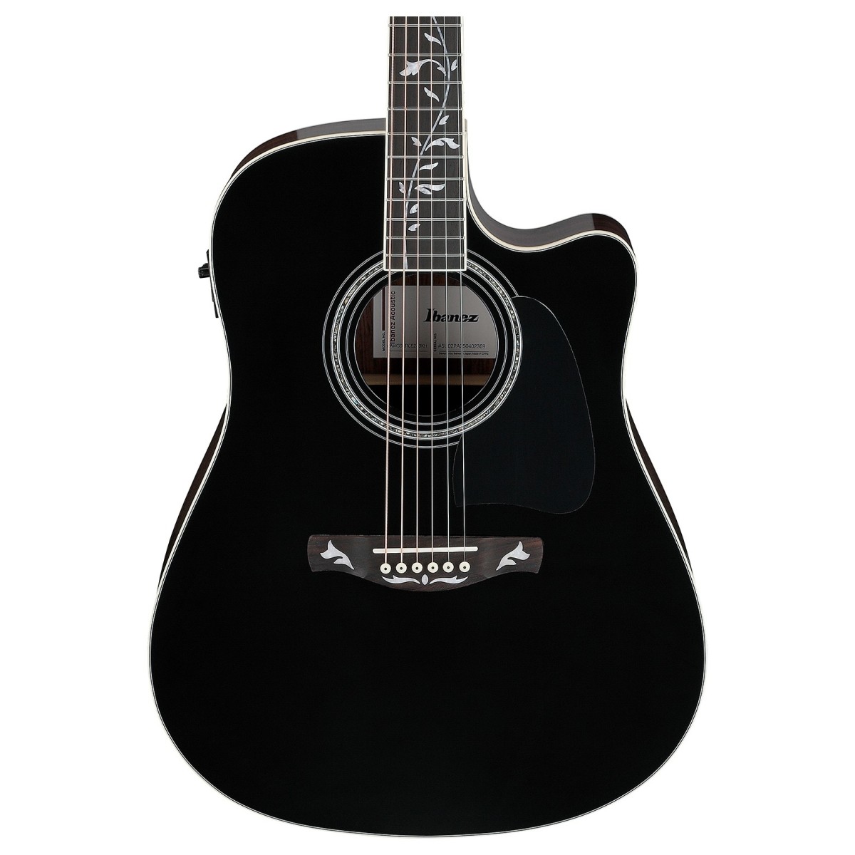 Ibanez AW391RCE Black High Gloss Top Natural High Gloss Back and Sides
