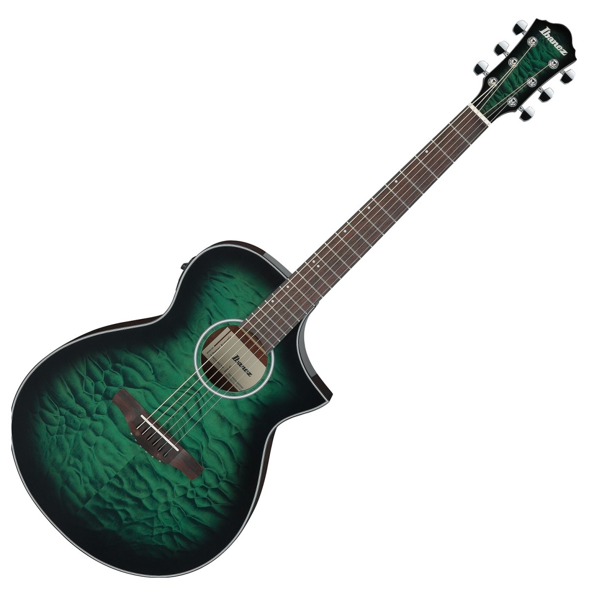 Ibanez AEWC16QA Transparent Emerald Burst