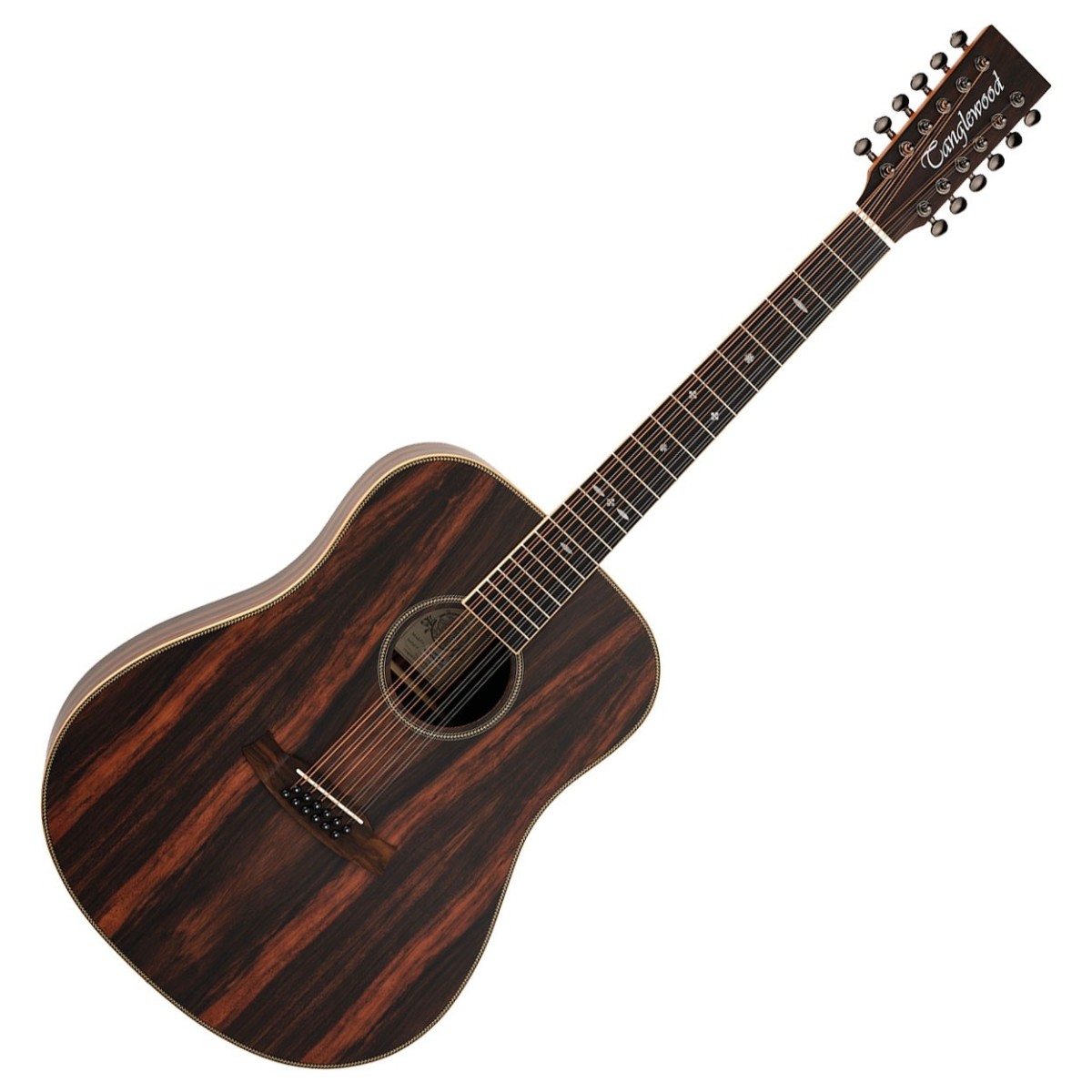 Tanglewood TRU512AE Reunion Pro Series 12 String Acoustic Figured Black Walnut