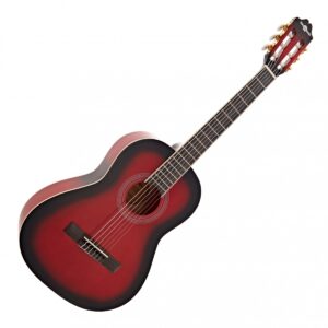 Deluxe 3/4 Classical Guitar by Gear4music Trans Red Burst
