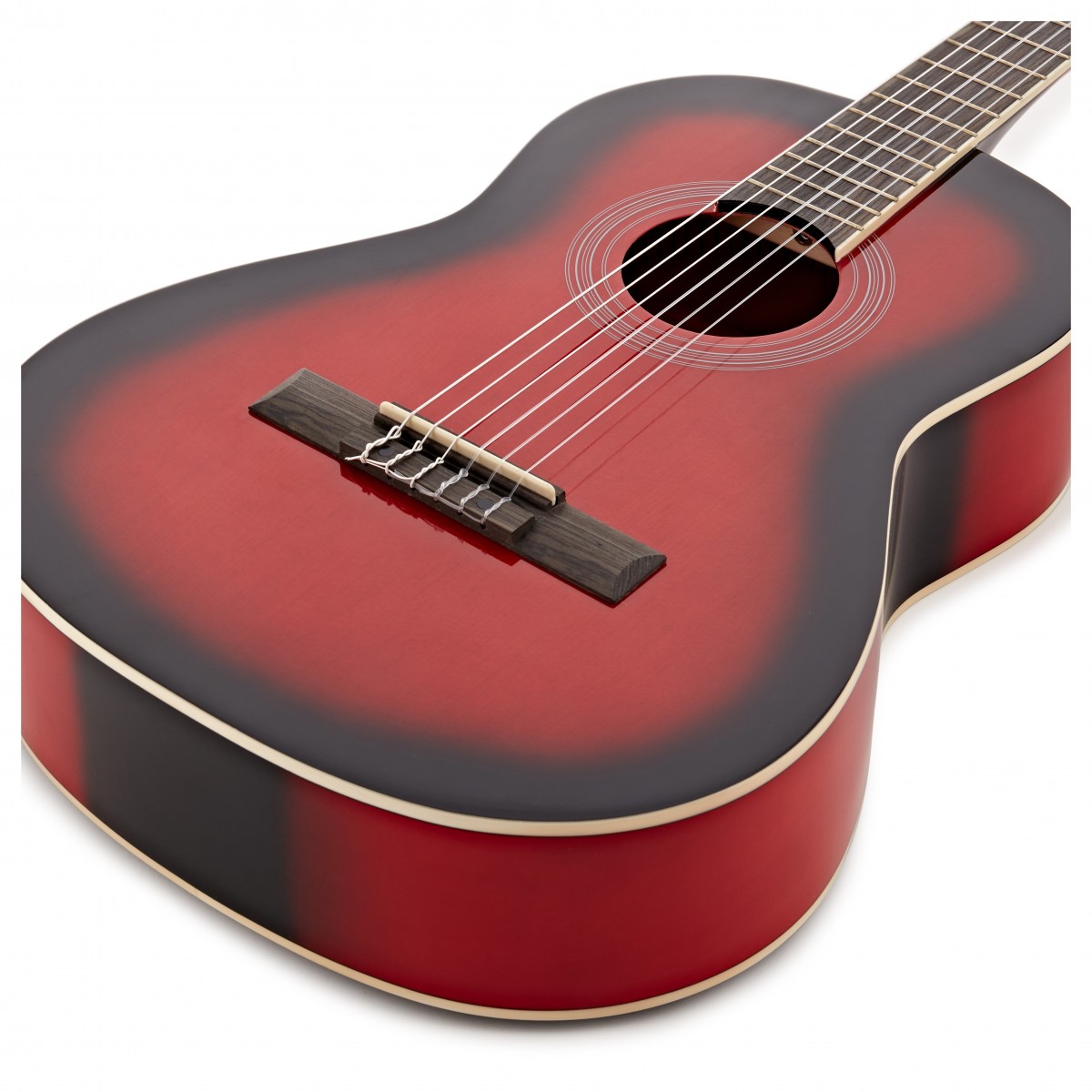 Deluxe 3/4 Classical Guitar by Gear4music Trans Red Burst