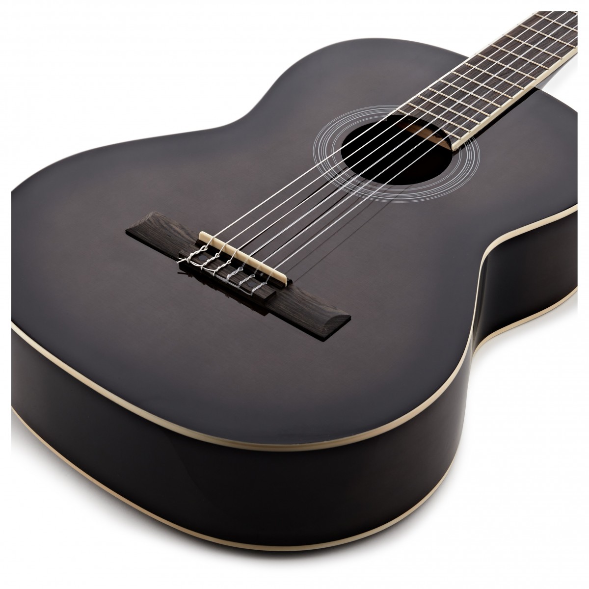 Deluxe Classical Guitar by Gear4music Trans Black