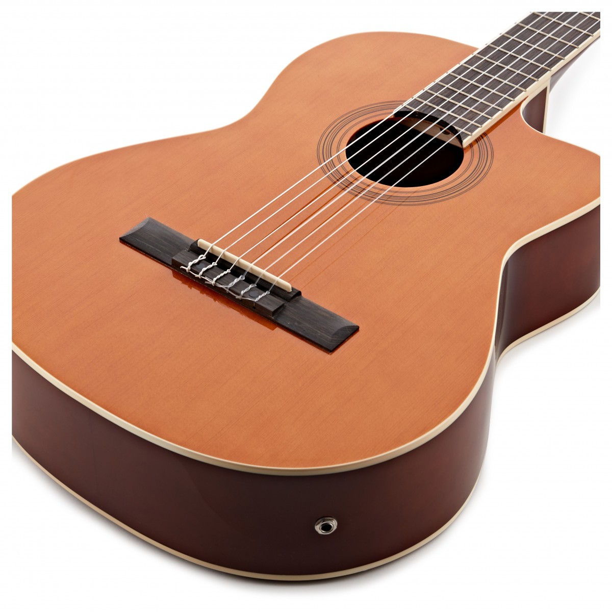Deluxe Classical Guitar Single Cutaway by Gear4music Natural