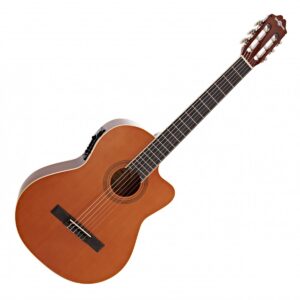 Deluxe Single Cutaway Electro Classical Guitar by Gear4music Natural