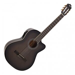 Deluxe Single Cutaway Electro Classical Guitar by Gear4music Trans Black