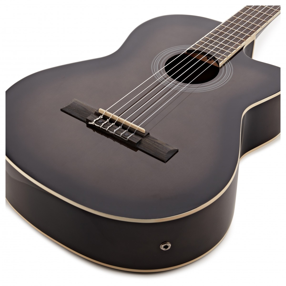 Deluxe Single Cutaway Electro Classical Guitar by Gear4music Trans Black