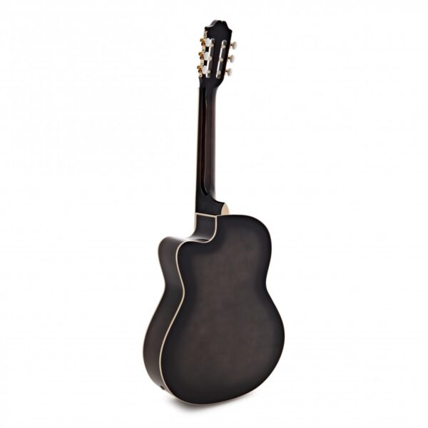 Deluxe Single Cutaway Electro Classical Guitar by Gear4music Trans Black