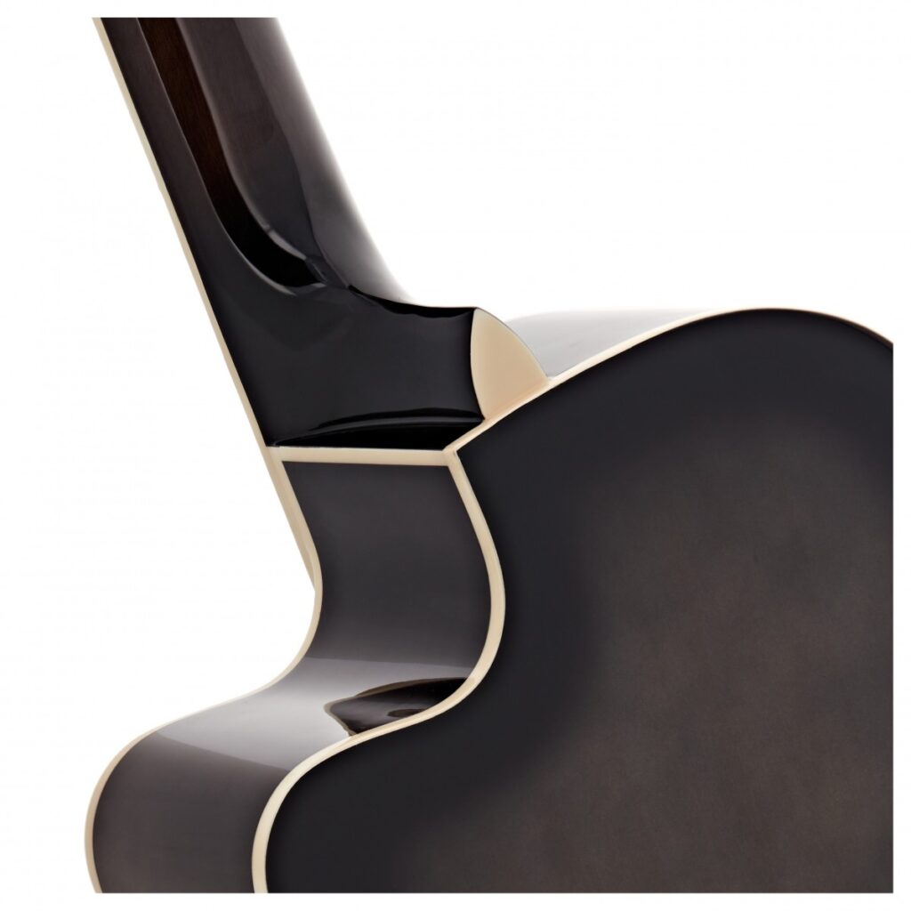 Deluxe Single Cutaway Electro Classical Guitar by Gear4music Trans Black