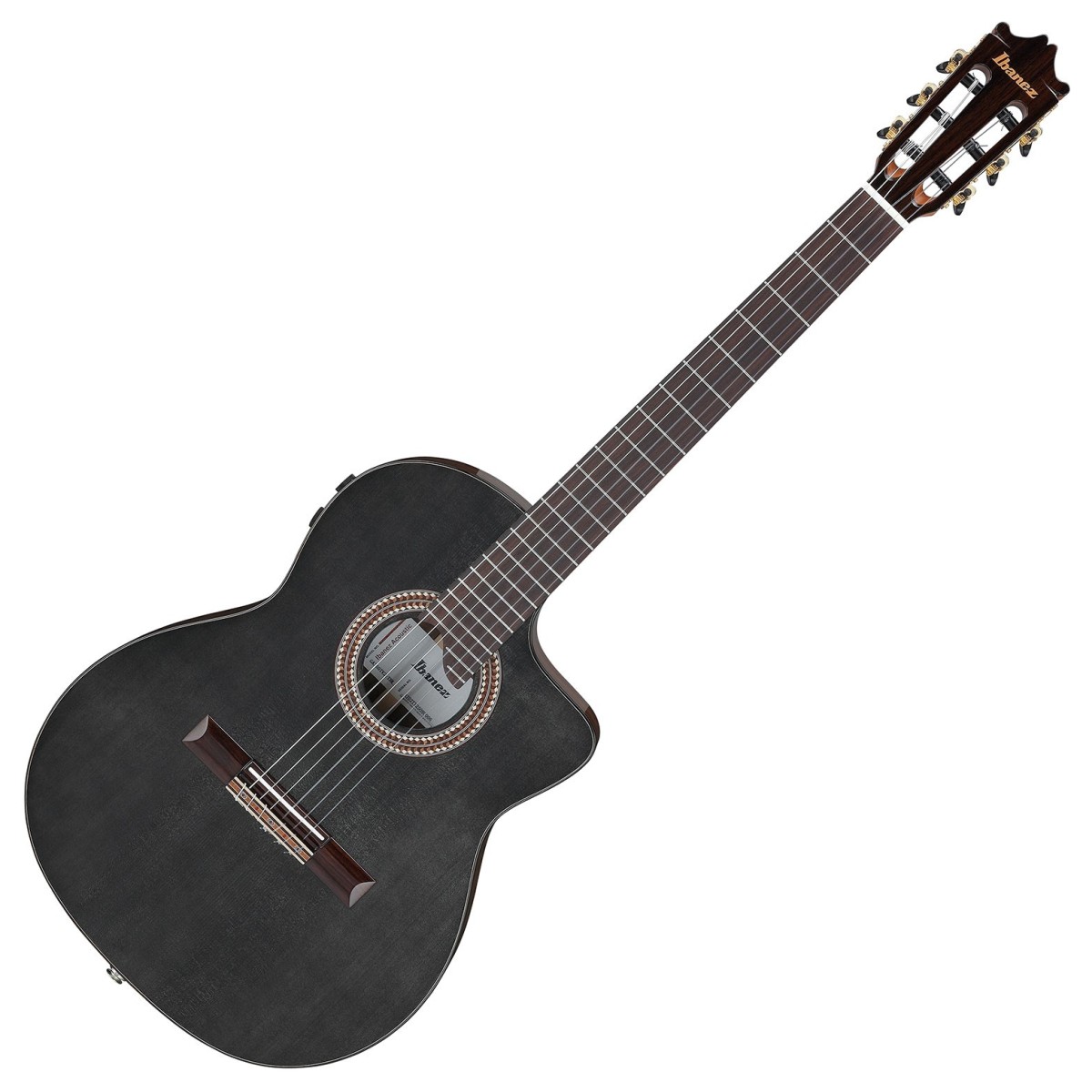 Ibanez GA360TCE-TBK Classical Guitar Transparent Black High Gloss