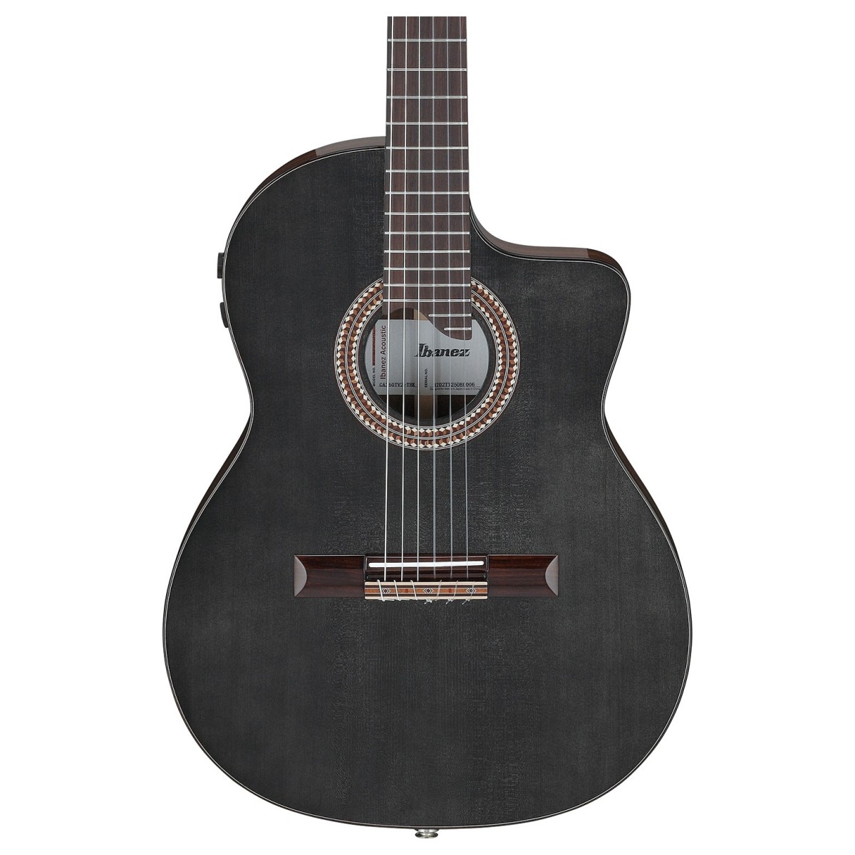 Ibanez GA360TCE-TBK Classical Guitar Transparent Black High Gloss
