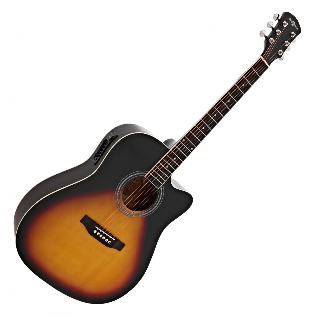 Dreadnought Cutaway Electro Acoustic Guitar Sunburst 15W Acoustic Amp & Accessory Pack