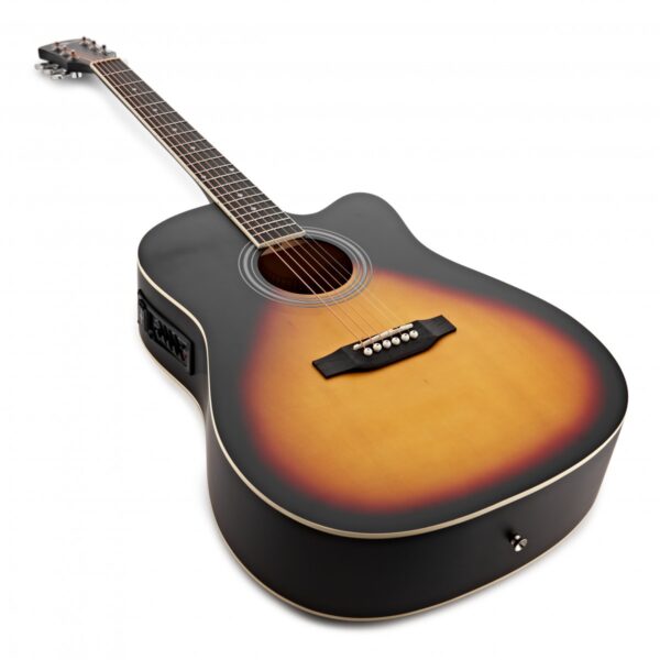 Dreadnought Cutaway Electro Acoustic Guitar Sunburst 15W Acoustic Amp & Accessory Pack