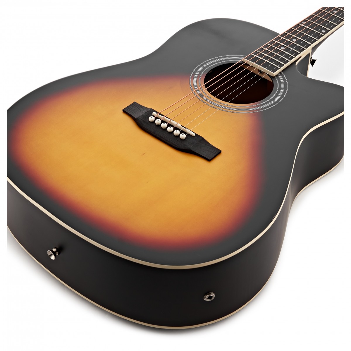 Dreadnought Cutaway Electro Acoustic Guitar Sunburst 15W Acoustic Amp & Accessory Pack