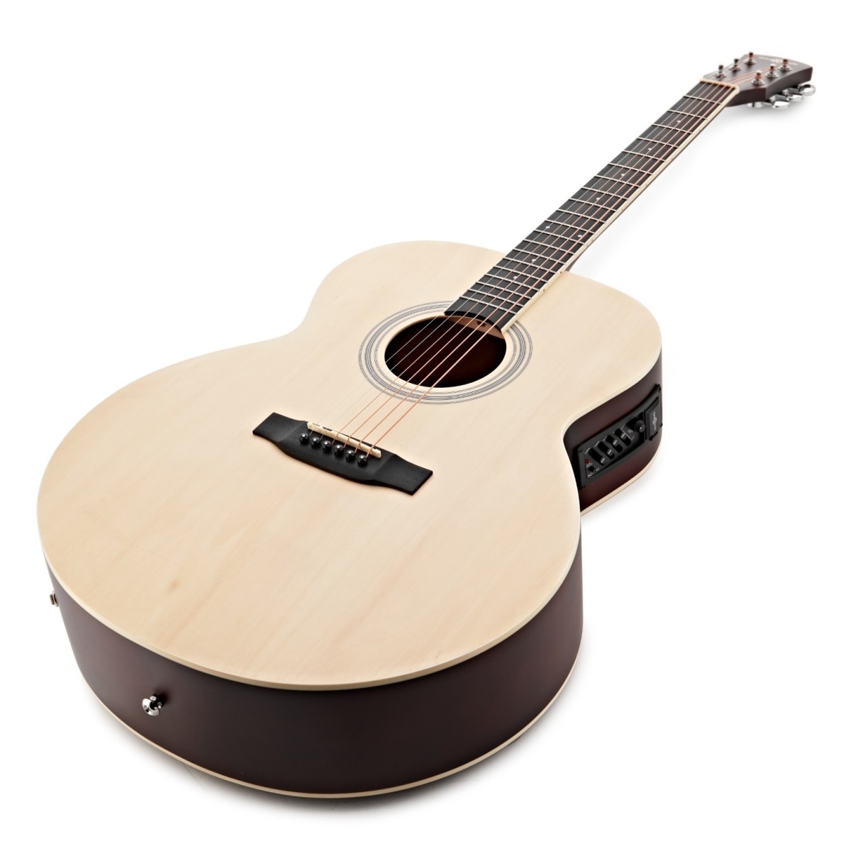 Jumbo Left Handed Electro Acoustic Guitar Natural 15W Acoustic Amp & Accessory Pack