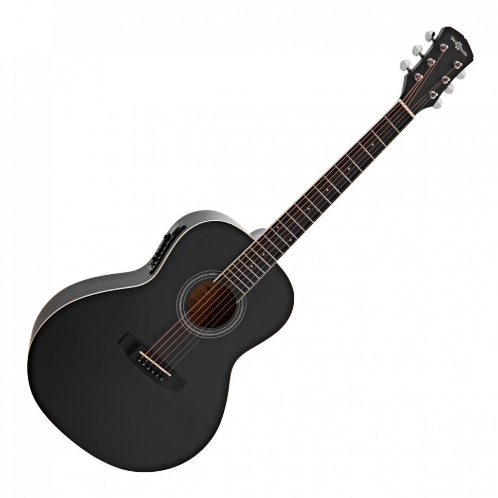 Parlour Electro Acoustic Guitar Black 15W Acoustic Amp & Accessory Pack