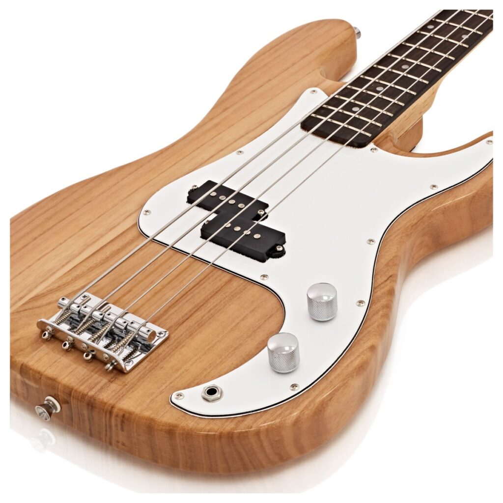 LA Bass Guitar Natural 15W Bass Amp Pack