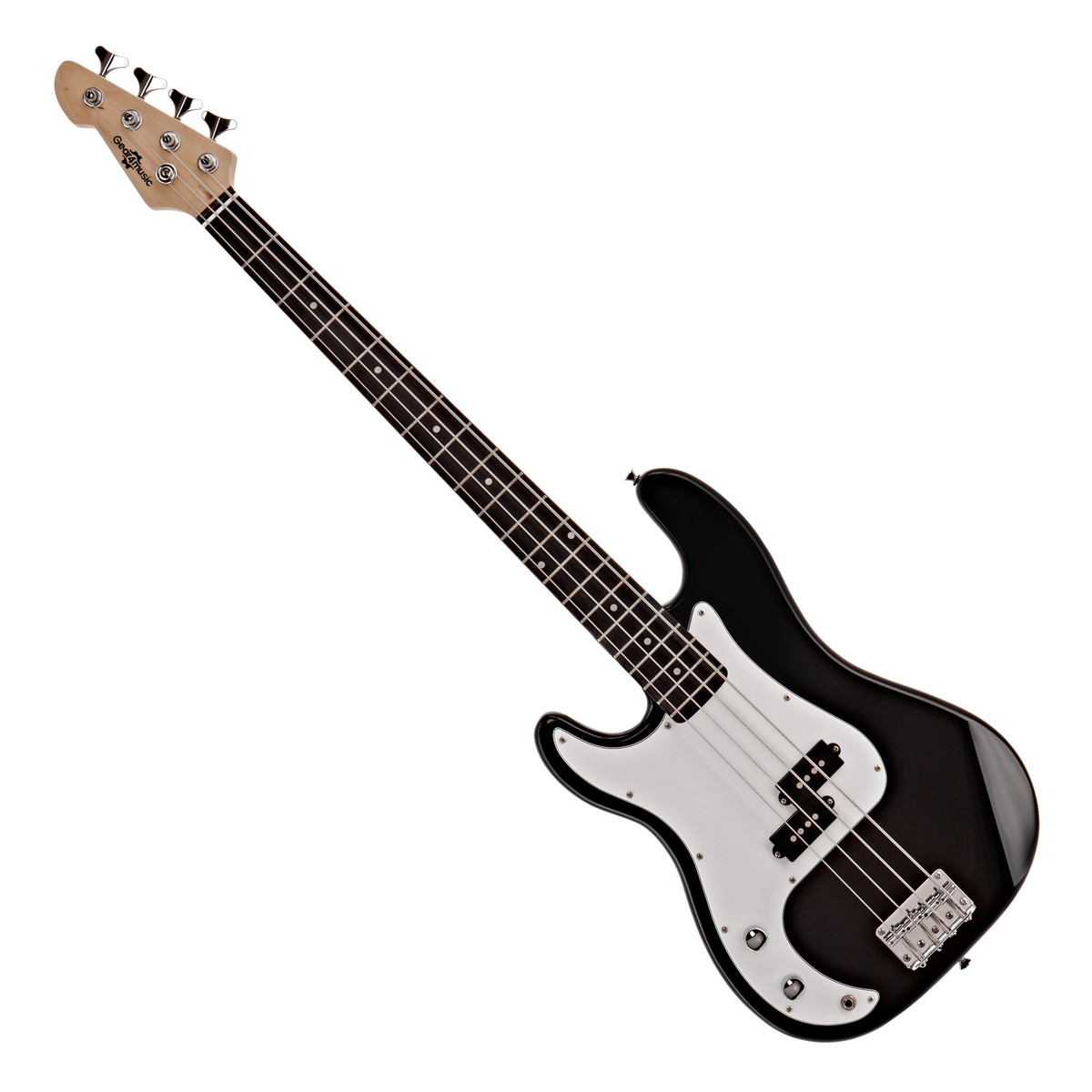 LA Left Handed Bass Guitar Black 15W Bass Amp Pack