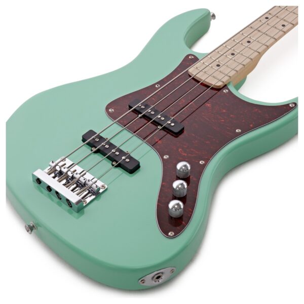 LA II Bass Guitar Seafoam Green 15W Bass Amp Pack