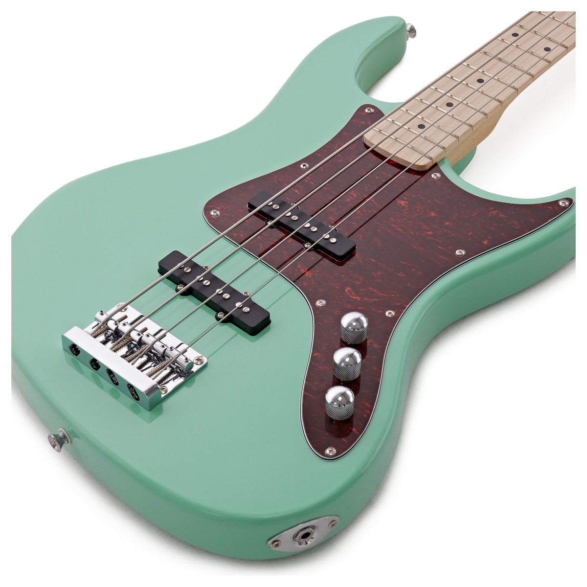 LA II Bass Guitar Seafoam Green 15W Bass Amp Pack