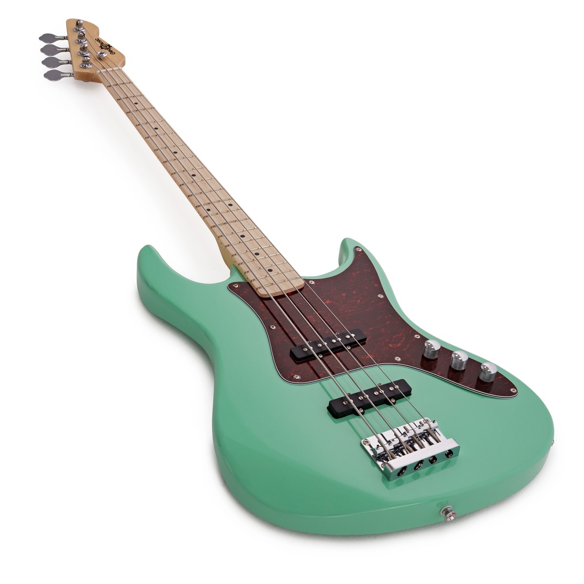 LA II Bass Guitar Seafoam Green 15W Bass Amp Pack