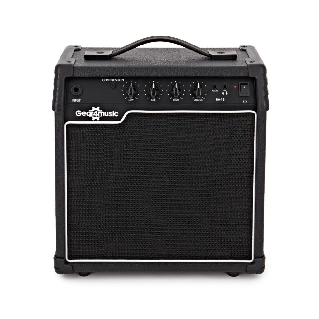 Chicago Bass Guitar White 15W Bass Amp & Accessory Pack