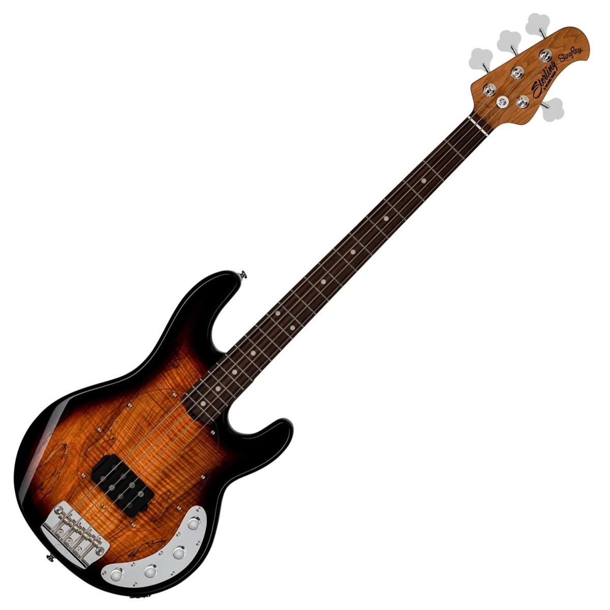 Sterling Stingray RAY34 Spalted Maple Top 3-Tone Sunburst