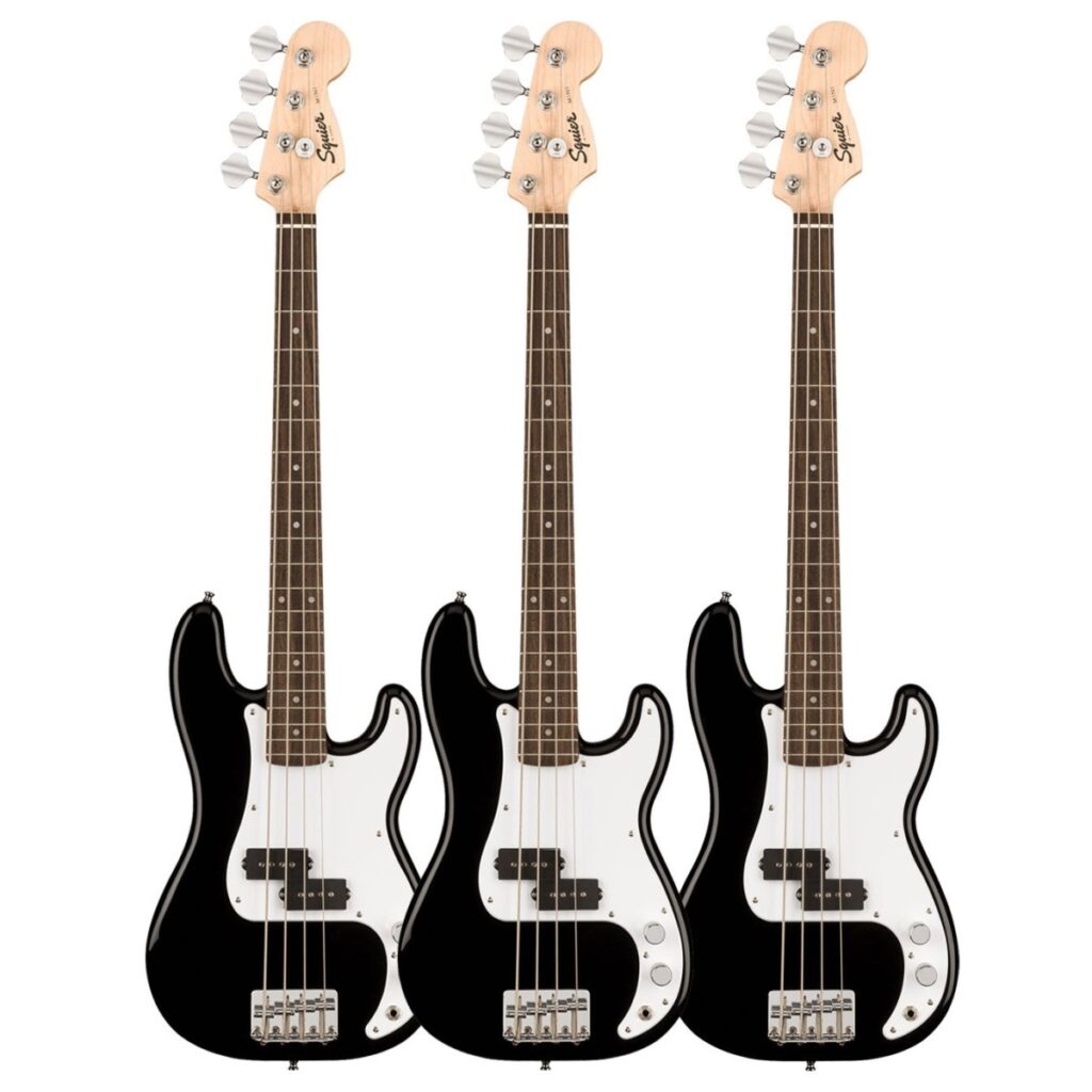 Squier Mini Precision Bass Black pack of 3