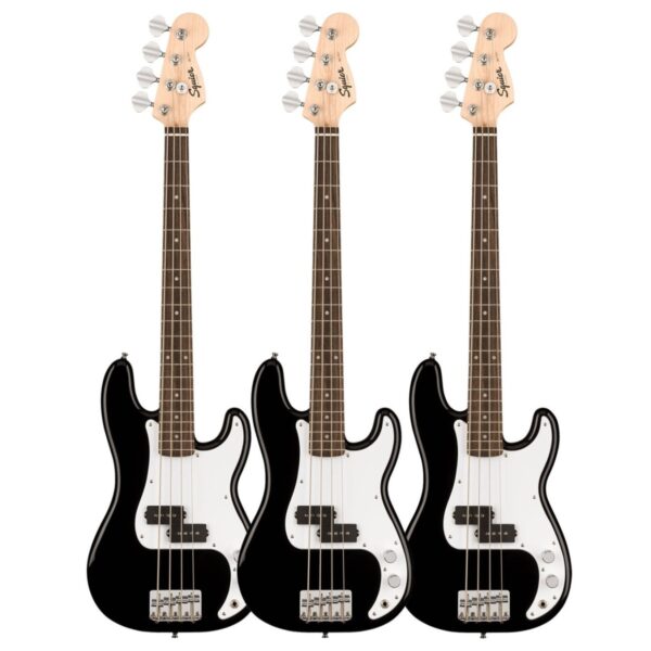 Squier Mini Precision Bass Black pack of 3