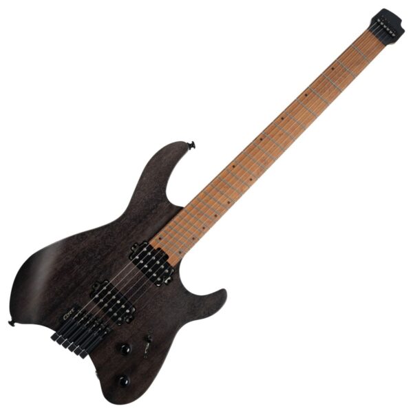 Cort Space G6MS Headless Multiscale Guitar Semi Gloss Trans Black