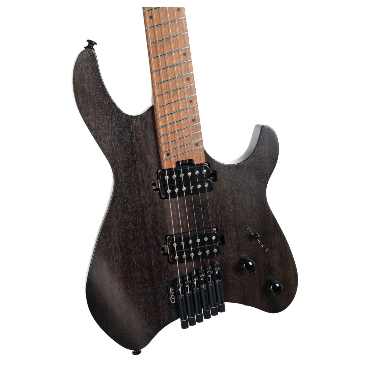 Cort Space G6MS Headless Multiscale Guitar Semi Gloss Trans Black